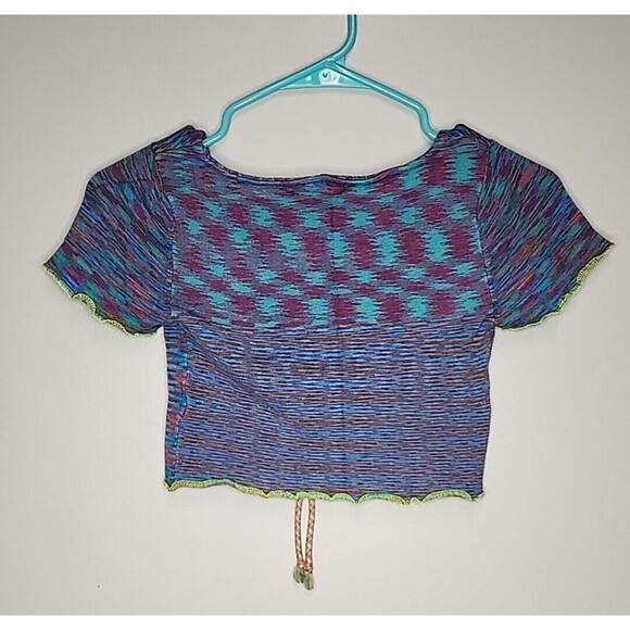 Urban Outfitters Women's Multi Colored Blue Crop-top Womens Size S - Picture 4 of 7